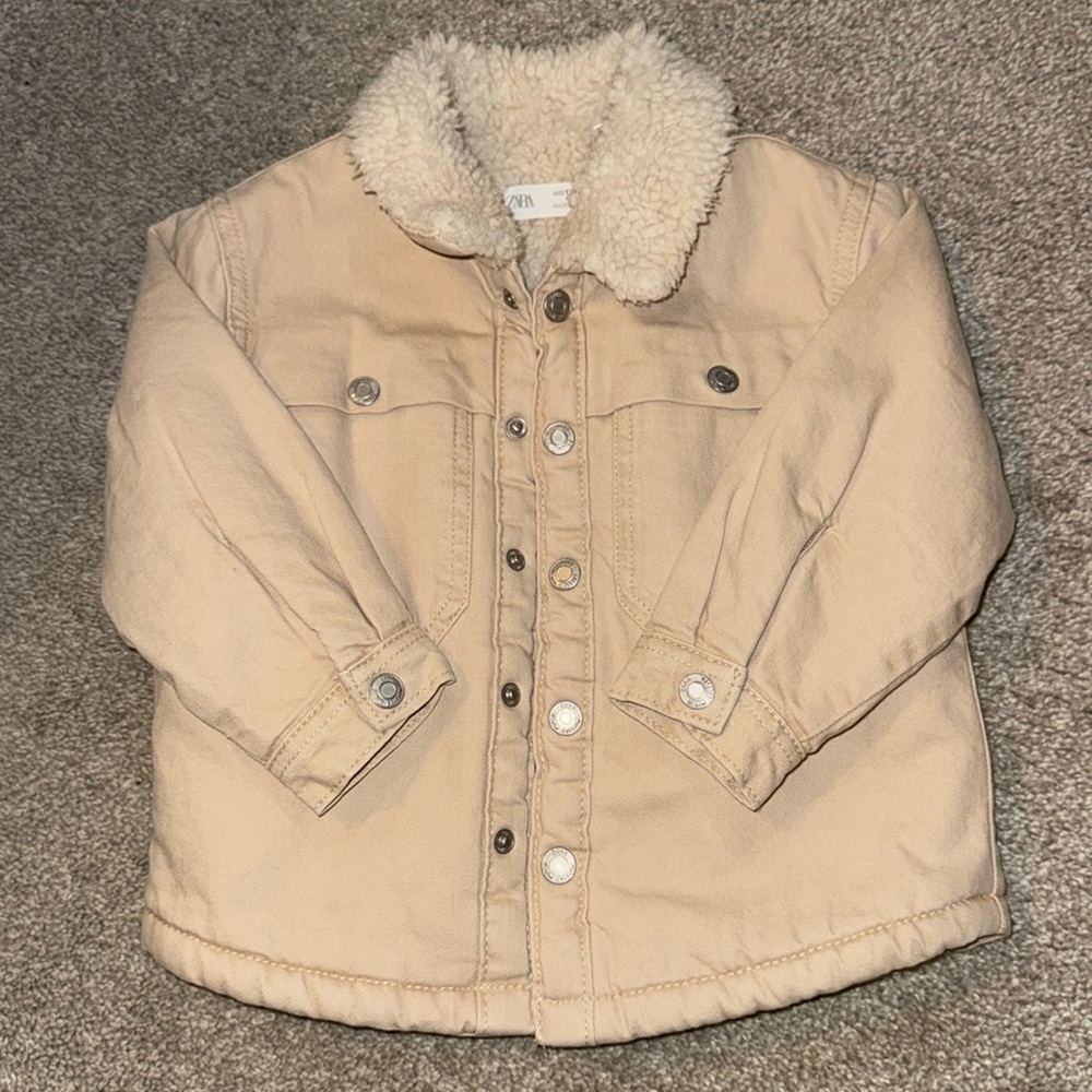 Toddler Boy Zara Sherpa Denim Jacket